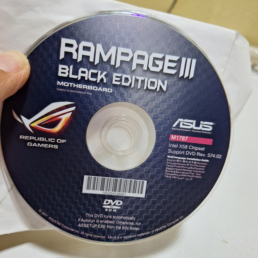 ASUS Rampage III Black Edition Motherboard Support DVD Intel X58